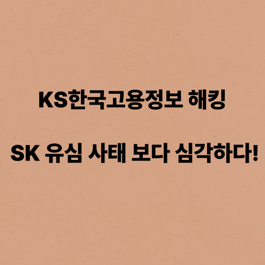 KS한국고용정보 해킹 SK 유심 사태 보다 심각하다