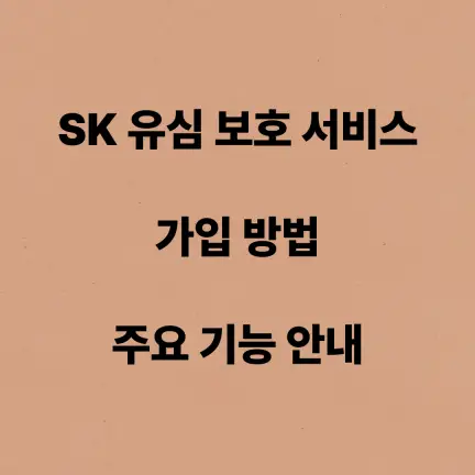 2025 SK 유심 보호 서비스 가입 방법 및 주요 기능 안내