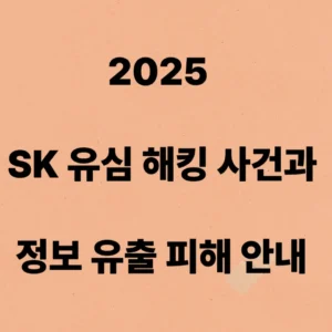 2025 SK 유심 해킹 사건과 정보 유출 피해 안내
